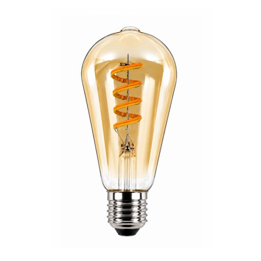 Zigbee E27 spiraal filament lamp Dual White ST64 amberkleurig