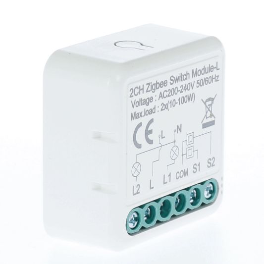 Zigbee inbouwschakelaar 2 gang - Set van 6