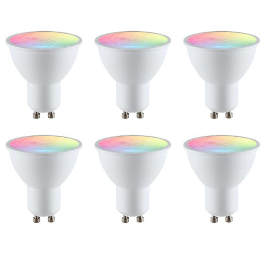 Zigbee LED spot RGBWW GU10 fitting - 5 Watt - Voordeelset van 6