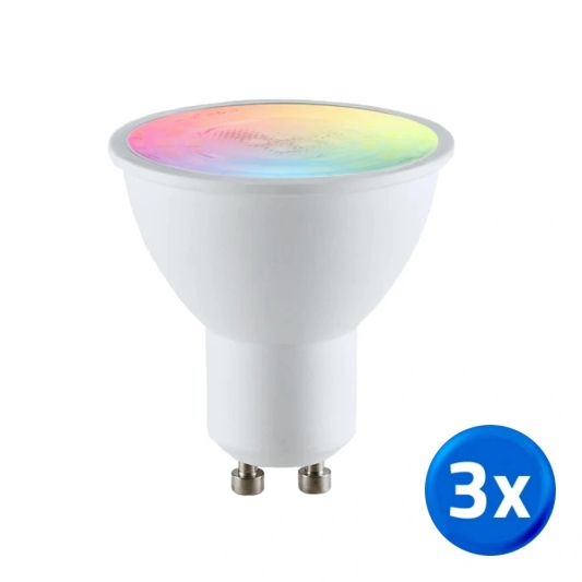 Zigbee spot RGBWW GU10 fitting - 5 Watt - Voordeelset van 3