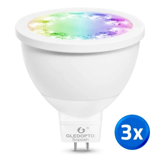 Zigbee spot RGBWW MR16 fitting - 4 Watt - Voordeelset van 3
