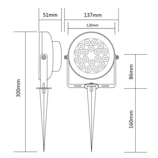 Zigbee Tuinspot met RGBWW kleuren 12 watt