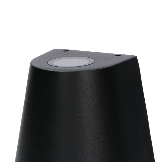 Zwarte up down wandlamp voor buiten met Zigbee GU10 spots - Kegel vorm