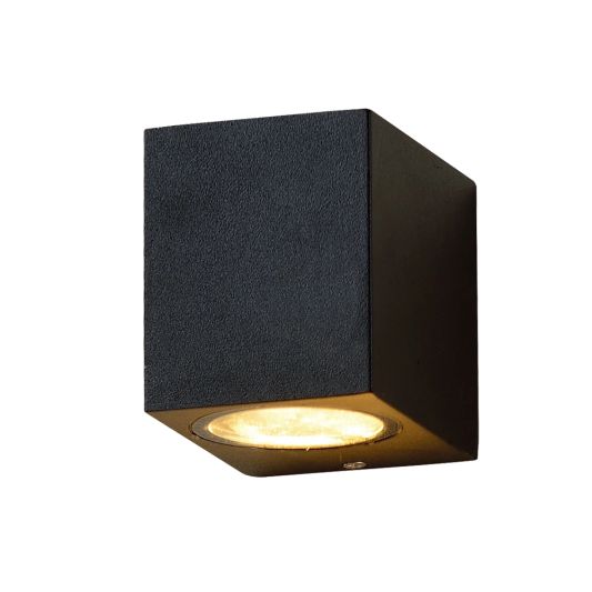 Zwarte wandlamp voor buiten met Zigbee GU10 spot - Recht